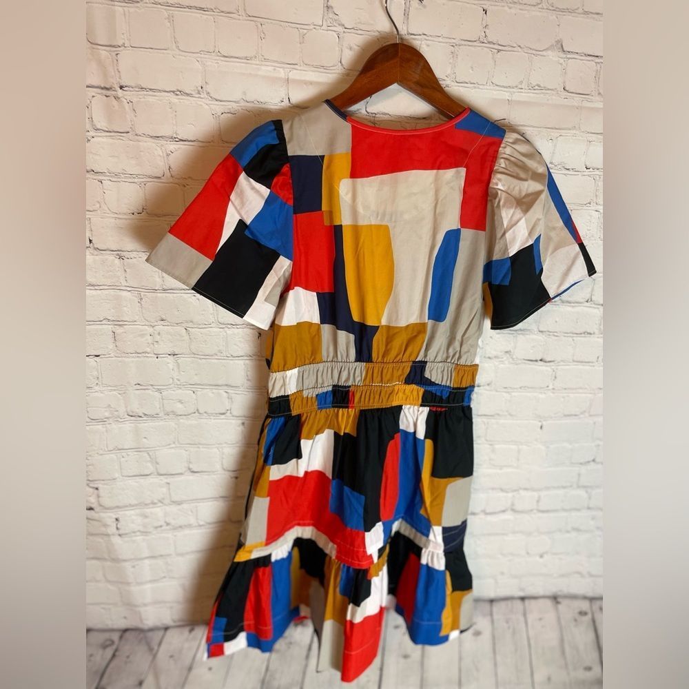 Anthropologie Somerset Mini Dress Novelty Square Print Like New Size Medium - Picture 13 of 14
